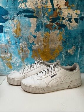 Puma White Low-Top Leather Sneakers